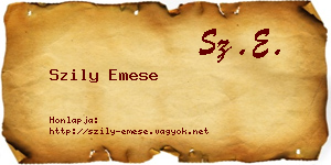 Szily Emese névjegykártya